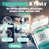 Organic Gains OG Creatine Ultra – 90 Gummies | 5000mg MAX Creatine Monohydrate & 1500mg GAA | Up to 8.5X More Uptake, Fast-Absorbing Formula for Enhanced Muscle & Brain Power, No Water Retention