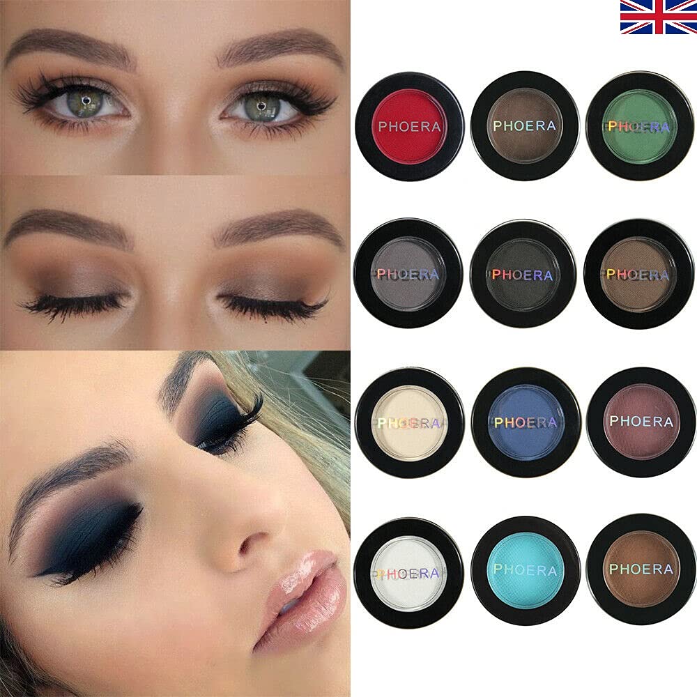 Phoera AQUAPURITY - PHOERA Matte Eyeshadow velvet matte palette Waterproof Long Lasting in 12 striking shades creme-powder formula easy to blend and build Cruelty free Vegan (203 POLLY)