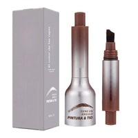 Angled Brow Brush with Microblading Pen & Pencil - Easy, Long-Lasting, Quick-Drying Eyebrow Makeup for Shaping and Filling