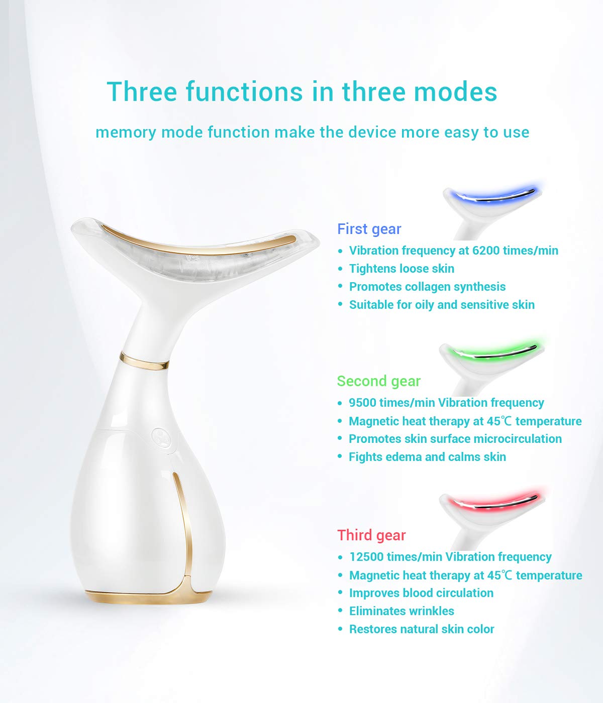 Ms.W Face Massager, Anti-Wrinkle Face Lift Device with 3 Modes & 45℃±5℃ Heat, Face Sculptor Skin Tightening Machine, Lifting Device Anti Aging Wrinkle Facial Machine