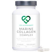 Wild-Caught Marine Collagen Complex Capsules with Hyaluronic Acid | 120 Capsules - 2 Month Supply | Also with Vitamin C, Vitamin E, Bamboo Stem Extract, Biotin | for Skin, Hair, Nails