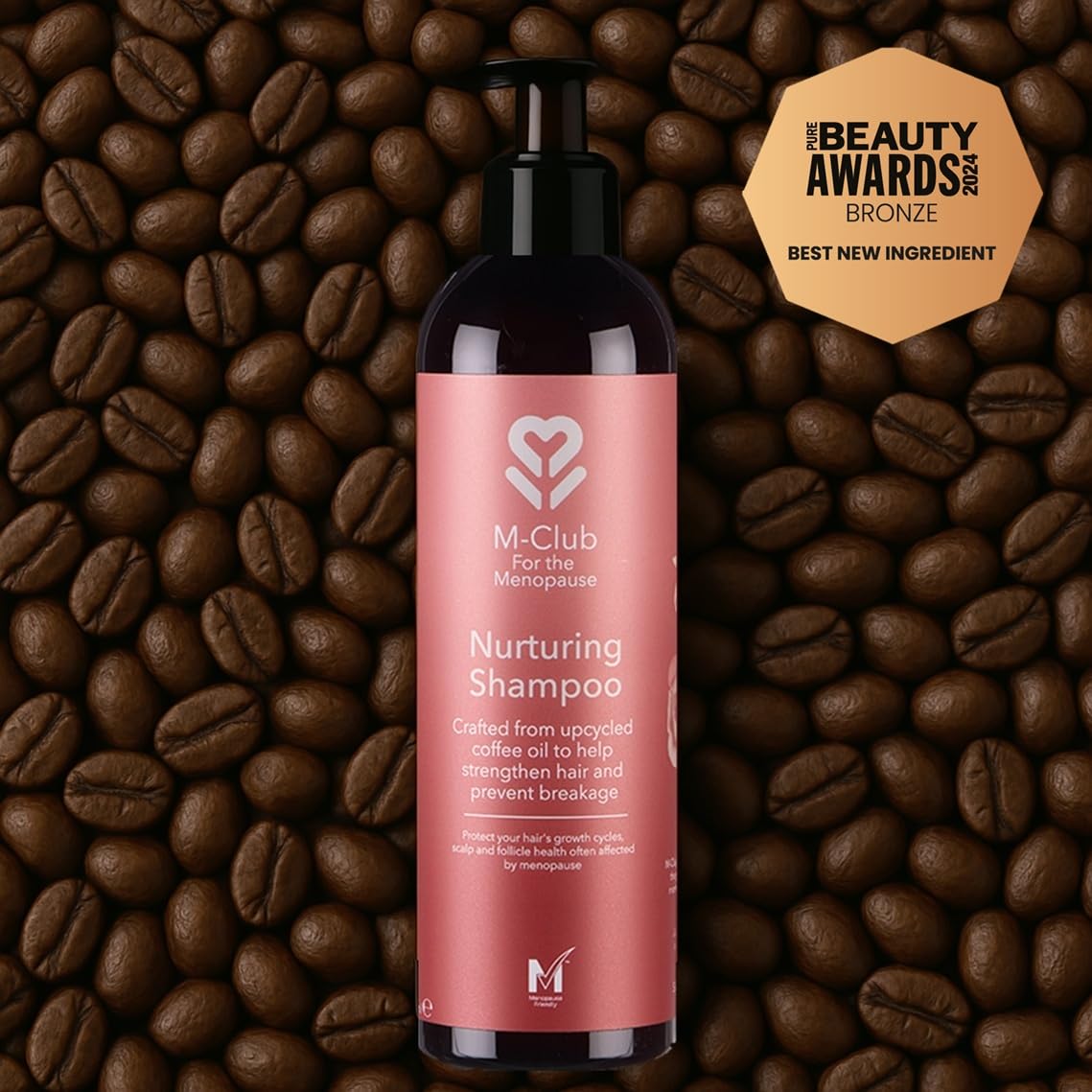 M-Club Menopause Shampoo & Conditioner Duo Pack - For Women Strengthens & Hydrates Menopause Hair – Made From Upcycled Coffee Oil Shampoo Conditioner for Menopausal Hair - Vegan Eco Formula – 2x 250ml