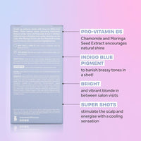 Lee Stafford Blue Pigment Toning Hair Treatments | Bleach Blondes Ice White Hot Shots - Power Dose Treatments, Corrects Brassy & Orange Tones, Great for Highlighted, Cool Hair, 4 x 15ml Doses