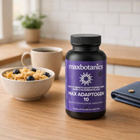 Max Botanics Max Adaptogen 10 Balance, Fatigue, Energy Boost & Stress Support 10-Herb Adaptogen High Strength Mushroom Blend with Ashwagandha, Rhodiola & Ginseng Natural Vegan UK Made (120 Capsules)