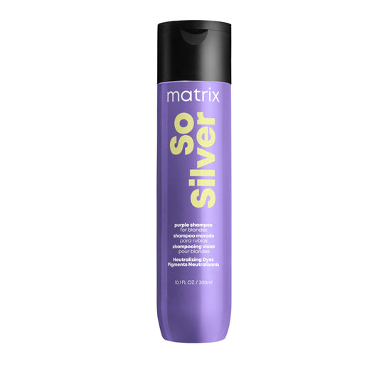 Matrix So Silver, Purple Shampoo to brighten Blonde, Grey and Silver Hair, helps to neutralise unwanted yellow undertones Total Results 300ml