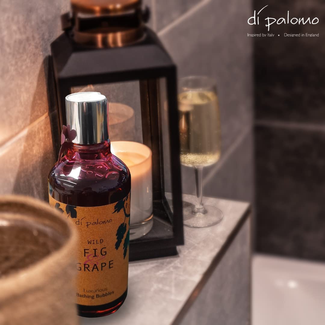 Di Palomo Vegan Wild Fig & Grape Luxury Bathing Bubbles 300ml. Foaming Bubble Bath. Luxury Shower Gel & Body Wash with Nourishing Skin Care. Bath Foam Gifts for Her. Vegan Relaxation Gifts for Women.