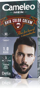 Cameleo Men - Permanent Hair Dye | Black Colour for Hair Beard & Moustache | Natural Colour Effect in 5 Minutes | Cover Grey Hair | Ammonia FREE | 30ml