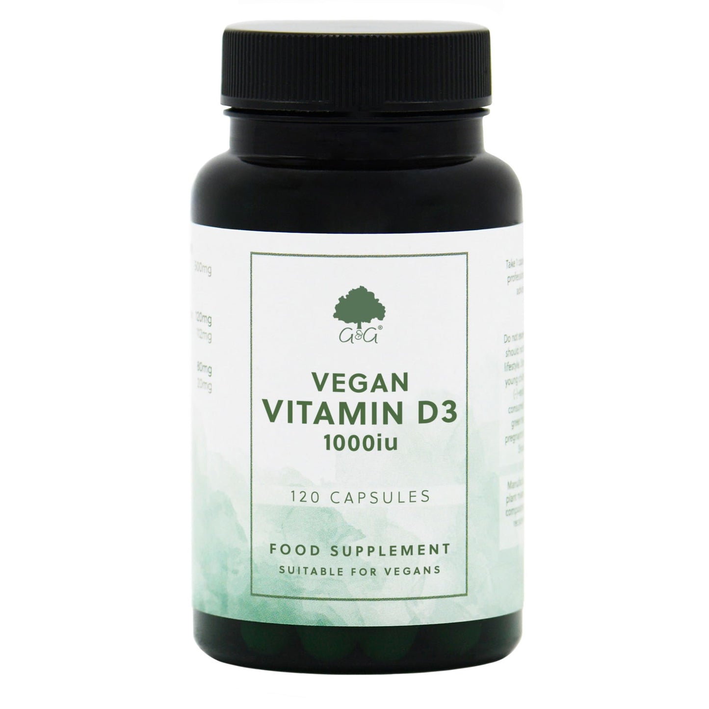 Vegan Vitamin D3 1000iu - 120 Capsules - G&G Vitamins