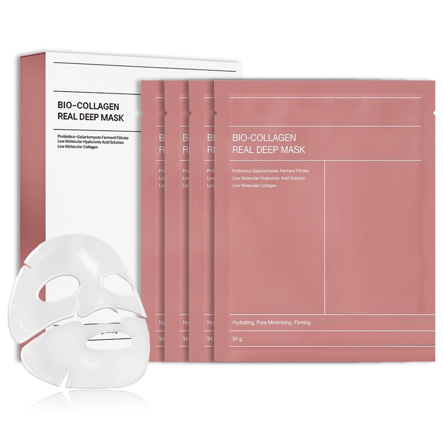 Shefave Collagen Mask Overnight Face Mask, 4Pcs Collagen Face Mask - Hydrating Face Mask Collagen Mask - Fights Wrinkles, Glow & Rejuvenating Skin Face Masks Skincare Sheet Masks Multipack