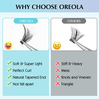 Oreola Cluster Lashes 240 Pieces Individual Eyelashes Natural Look 9-16MM