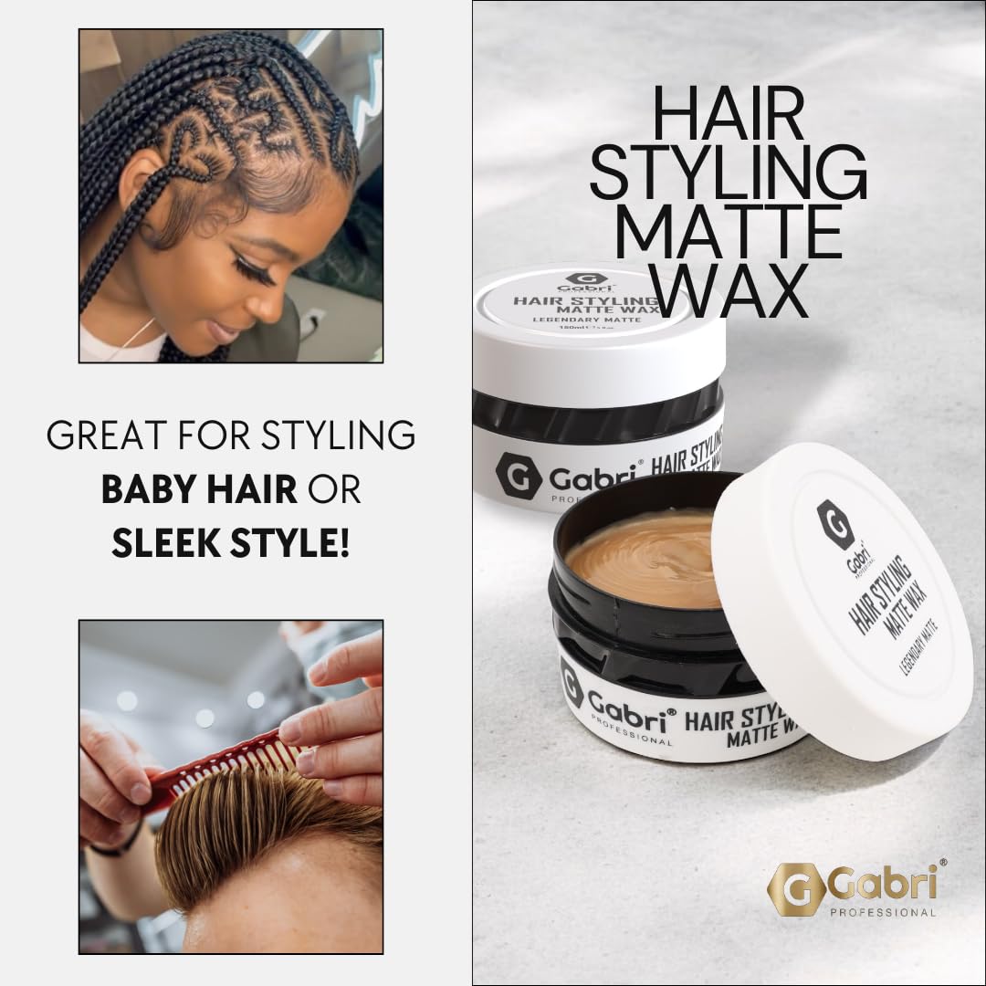 G Gabri Gabri Hair Styling Wax 150ml, Hair Gel Wax, Edge Control, Maximum Control and Long Lasting, Men & Women Hair Wax (Legendary Matte)