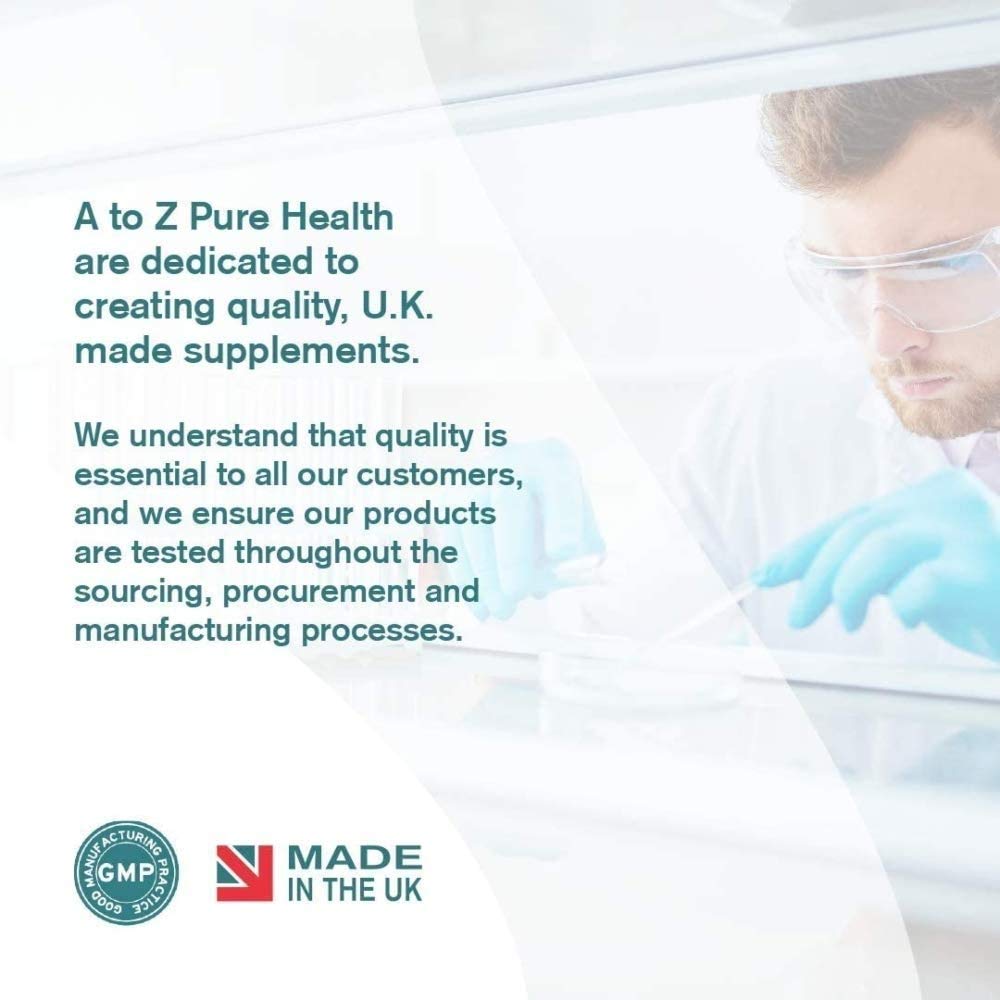 A to Z Pure Health Energy Supplement, Vitamin B12 Complex High Strength Vegan Tablets | 1000mcg 60 Tablets (2 Month's Supply) | Premium, High Strength B12 Methylcobalamin | Reduces Tiredness & Fatigue | UK Made