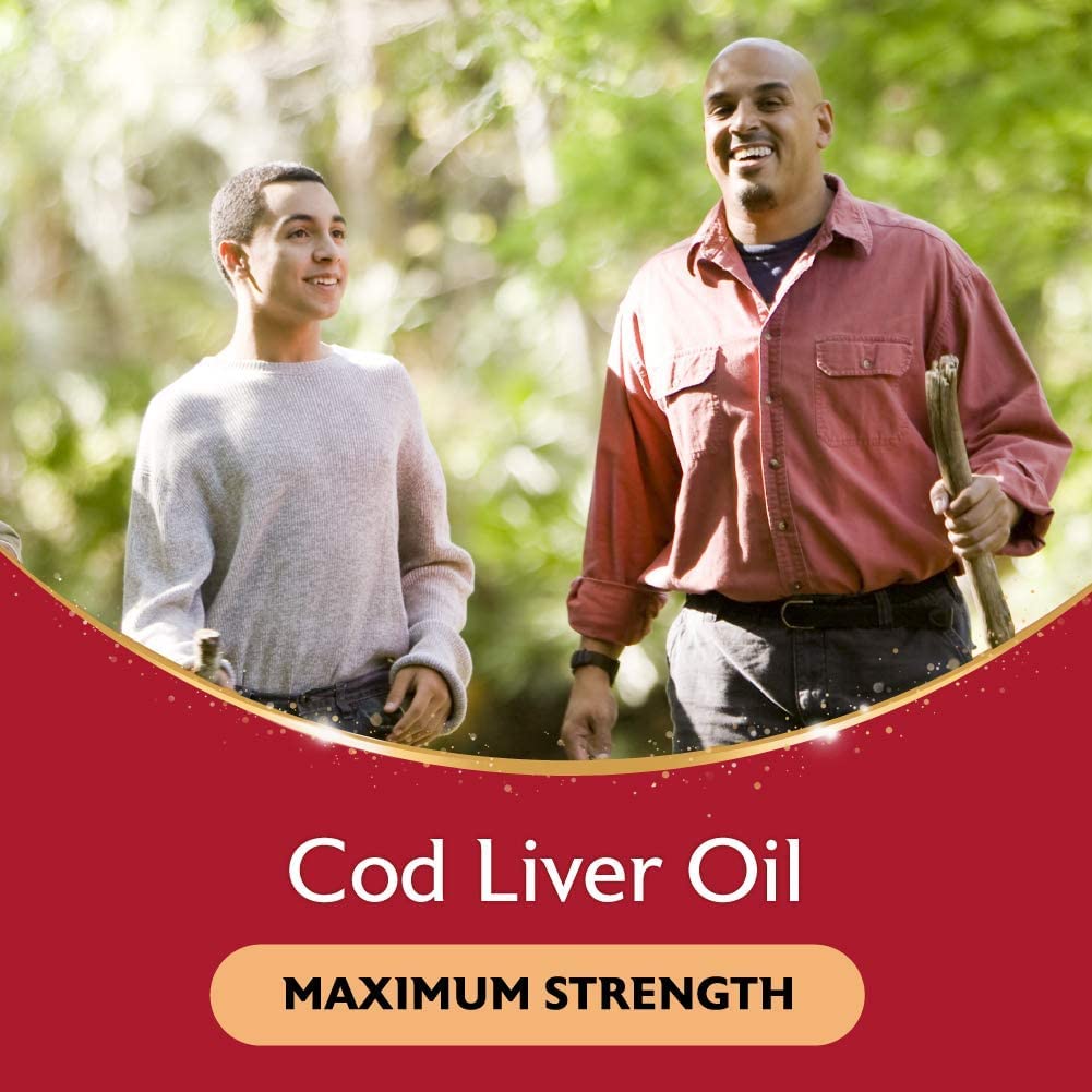 Seven Seas Cod Liver Oil Tablets, Maximum Strength, 885 mg Cod Liver Oil & Fish Oil, 308 mg Omega-3, 60 Capsules With Vitamin D, EPA & DHA