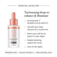 MineTan Self Tanner Tan Drops - Ultra Premium, Clean Sunless Tanner with 100% DHA, Infused With 7 Luxurious Oils + Vitamin C For Moisturizing, Glowing Skin, 100% Vegan & Cruelty Free, 200ml