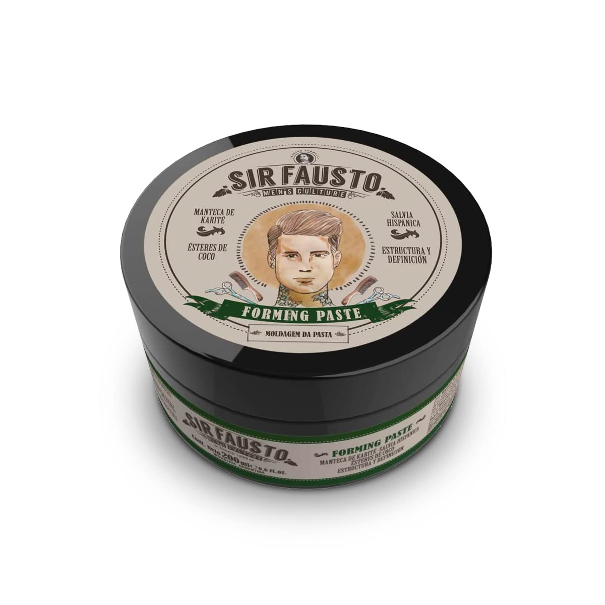 FÓRMULA MAGISTRAL SIR FAUSTO MEN'S CULTURE SINCE 1888 Sir Fausto Forming Paste Enriched with natural extracts: Shae Butter & Hispanic Sage 100 ml