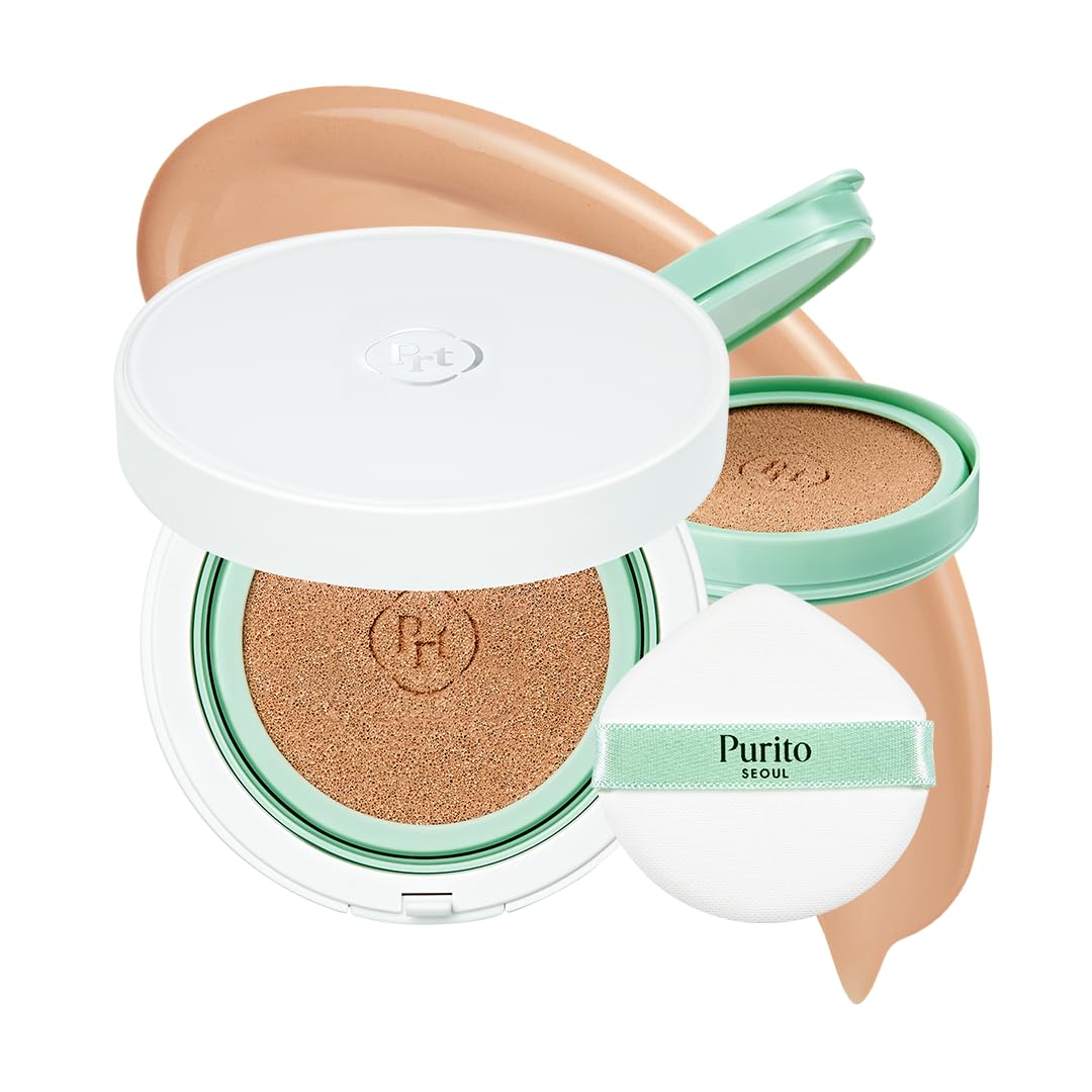 PURITO SEOUL Wonder Releaf Centella BB Cushion #23 Natural Beige, Foundation, Korean Centella, Makeup Long Lasting, Flawless Coverage, K-Beauty, 15g, 0.52 fl.oz