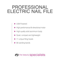 Rio Professional Portable USB Electric Nail File for Acrylic, Gel and Natural nails