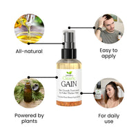 Isabella's Clearly GAIN, Hair Growth Oil and Thickening Scalp Treatment for Men and Women | Natural Herbal Serum with Castor, Clary Sage, Rosemary, Nettle Extract for Hair Loss, Alopecia, Thinning Hair