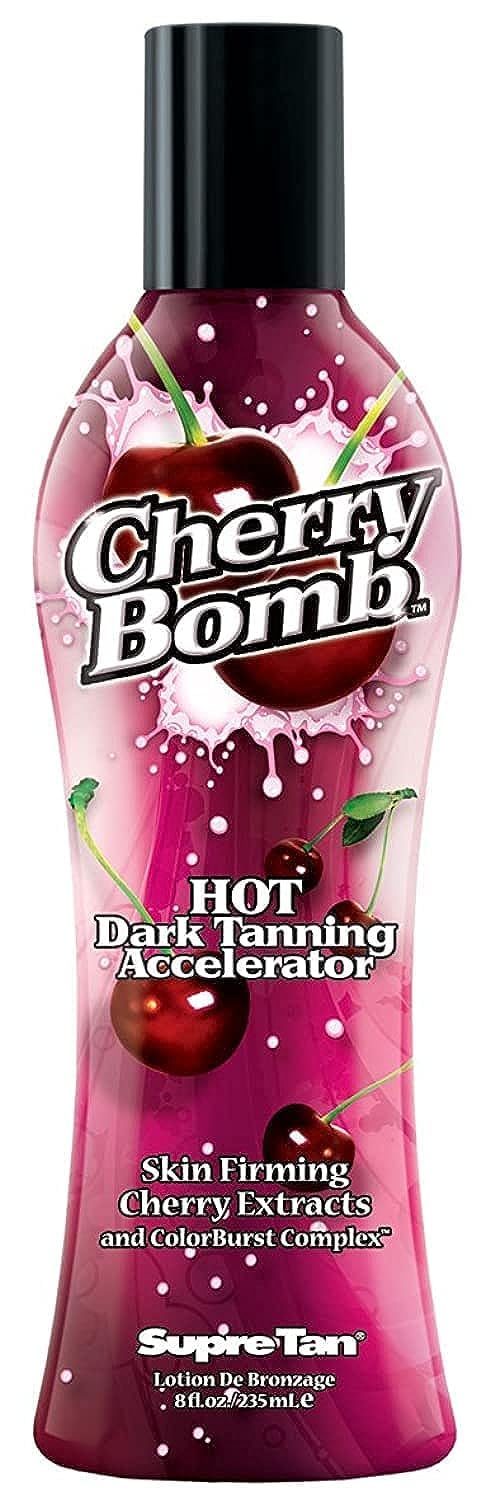 Supre Tan Cherry Bomb Hot Dark Tanning Maximiser with Skin Firming Cherry Extracts 235ml