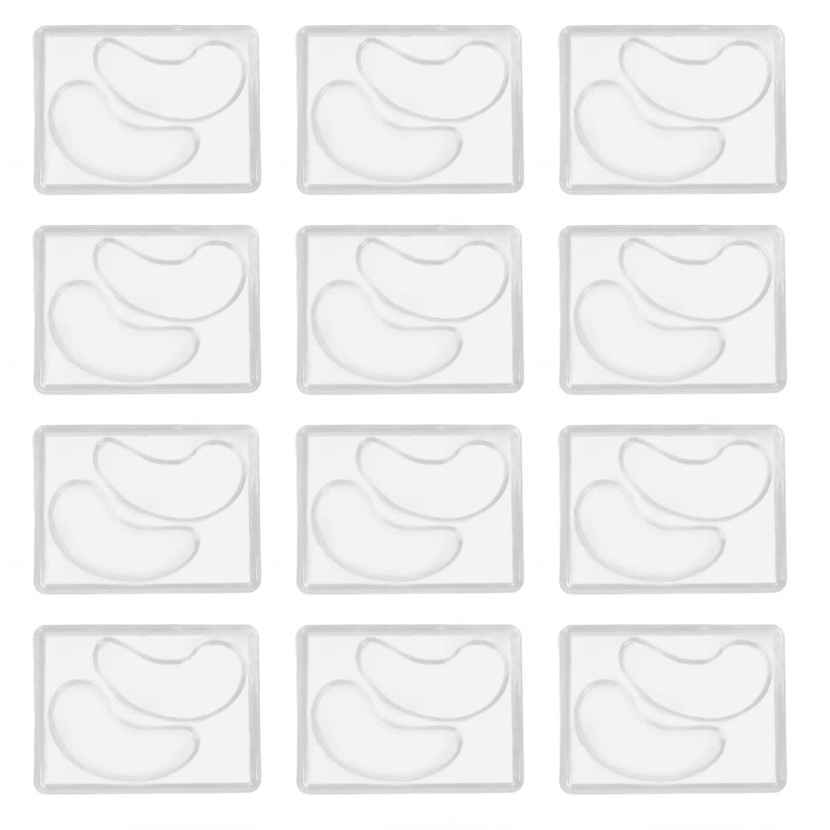 Pongnas 12Pcs DIY Under Eye Patches Molds, Safe Healthy Natural Reusable Transparent Eye Mask Patch Tray Plate