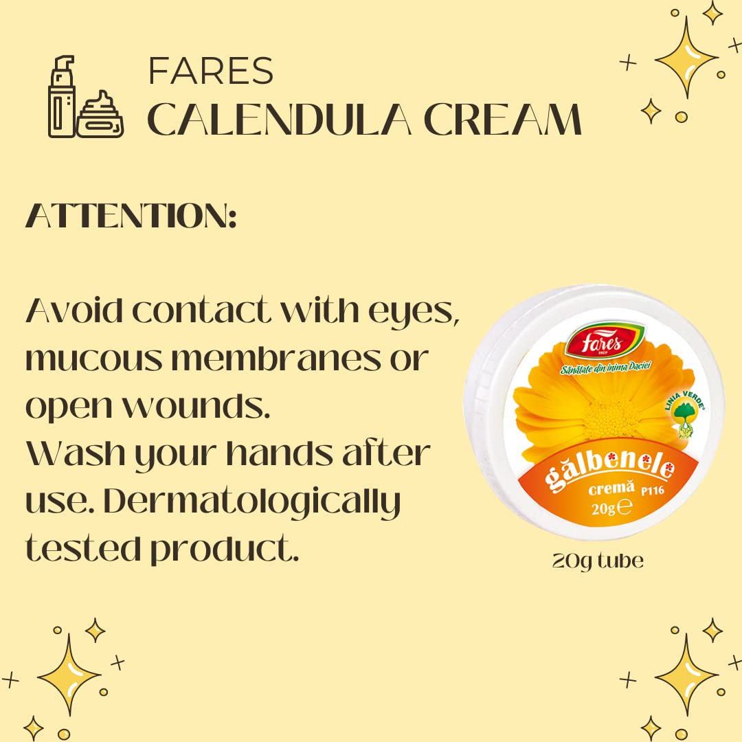 By Taste of Selection Fares Calendula Ointment - Natural Calendula Cream, Wound & Cuts Healing Ointment - Burn & Scar Cream Healing - Regenerates and Soothes The Skin - 20g Tube