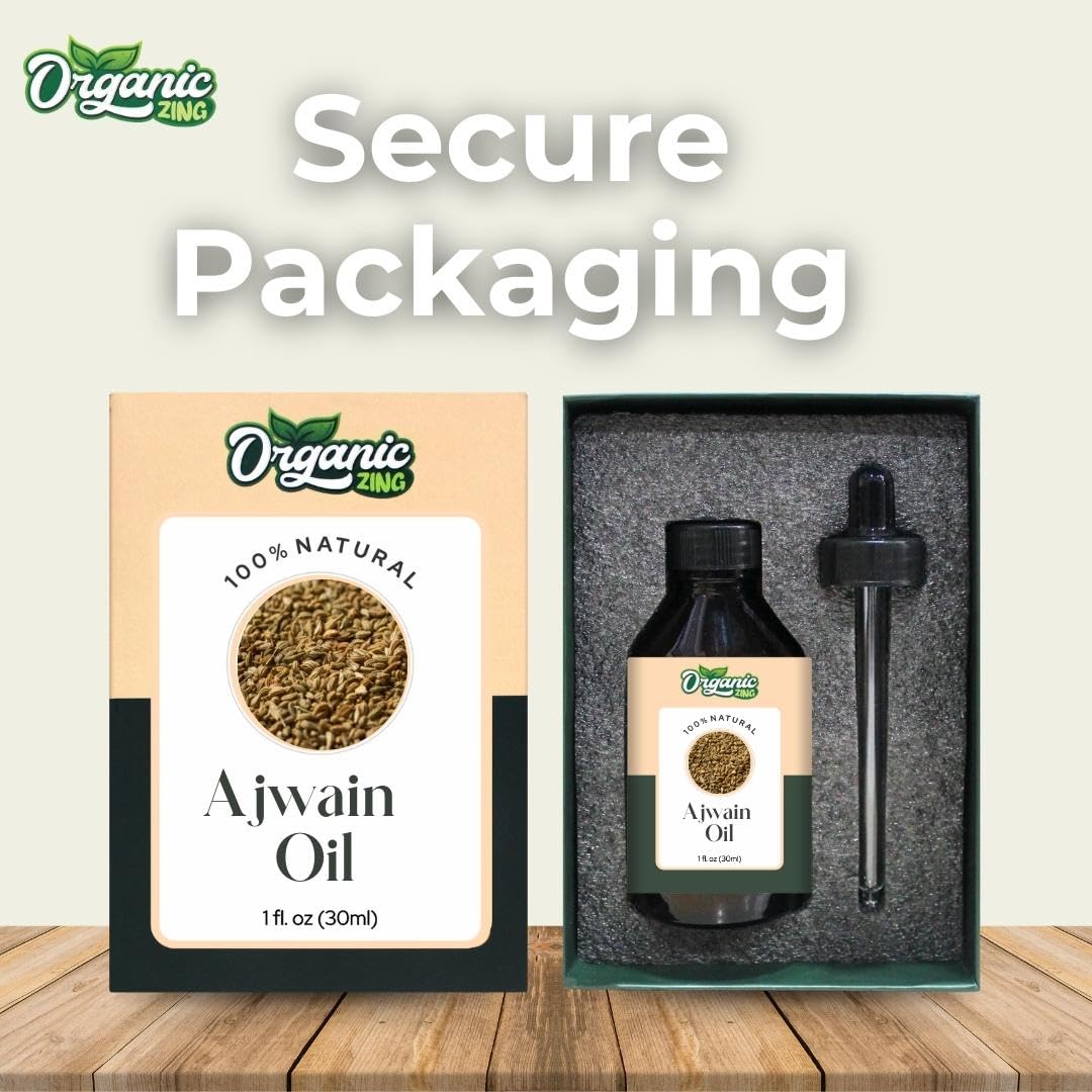 ORGANIC ZING Organic Zing Ajwain Oil 30 ml (1.01 fl oz) – Bold Spiced Aromatic Oil for Soap Making, Candles & DIY Blends