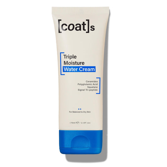 Coats Triple Moisture Water Cream – Lightweight, Oil-Free Face Moisturizer – Protects the Skin Barrier for Long-Lasting Hydration – Dermatologically Approved + Clinically Proven – 75ml