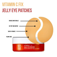 Nip+Fab Vitamin C Fix Jelly Eye Patches, 20 Pairs, Brightening Hydro Gel for Under-Eyes with 3 stable forms of Vitamin C