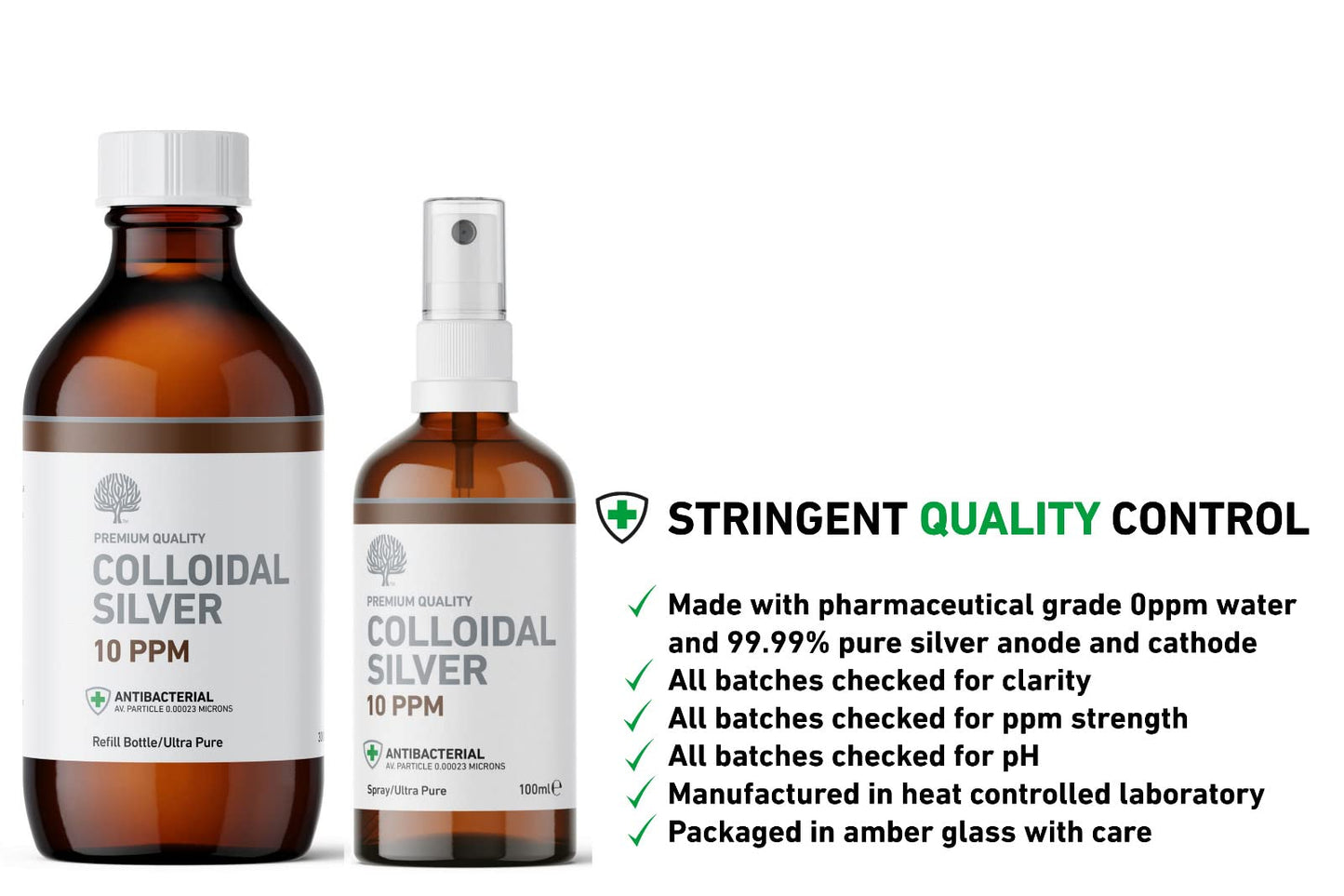 Nature's Greatest Secret Premium Quality 10ppm Colloidal Silver Bottle 300ml