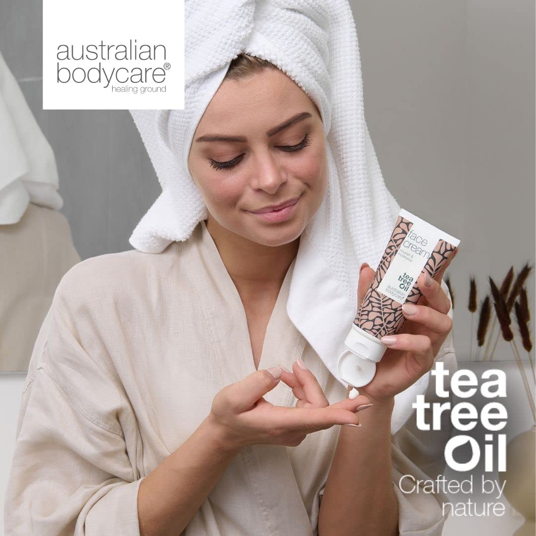 Australian Bodycare Face Cream 100ml - Moisturiser spot treatment, pimple, oily, acne prone skin. Tea Tree Cream Face Moisturiser. Spot Cream and anti blemish moisturiser. 100% Natural Tea Tree Oil.
