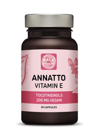 Annatto Tocotrienols Vegan Kala Health Vitamin E Supplements, Tocopherol Free, Eannatto Capsules Without PAH's and contaminants - Improved from Deltagold - 200mg - Non-GMO & Antioxidant (30)
