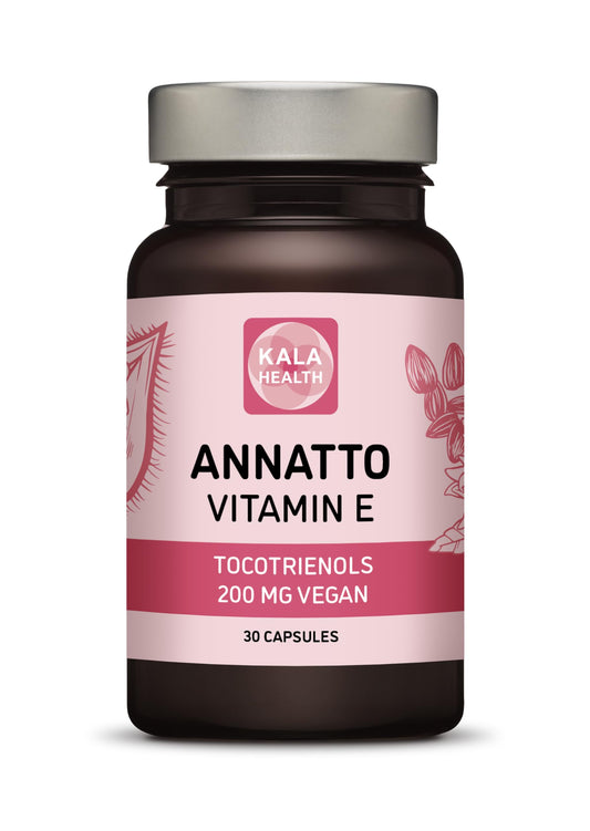 Annatto Tocotrienols Vegan Kala Health Vitamin E Supplements, Tocopherol Free, Eannatto Capsules Without PAH's and contaminants - Improved from Deltagold - 200mg - Non-GMO & Antioxidant (30)