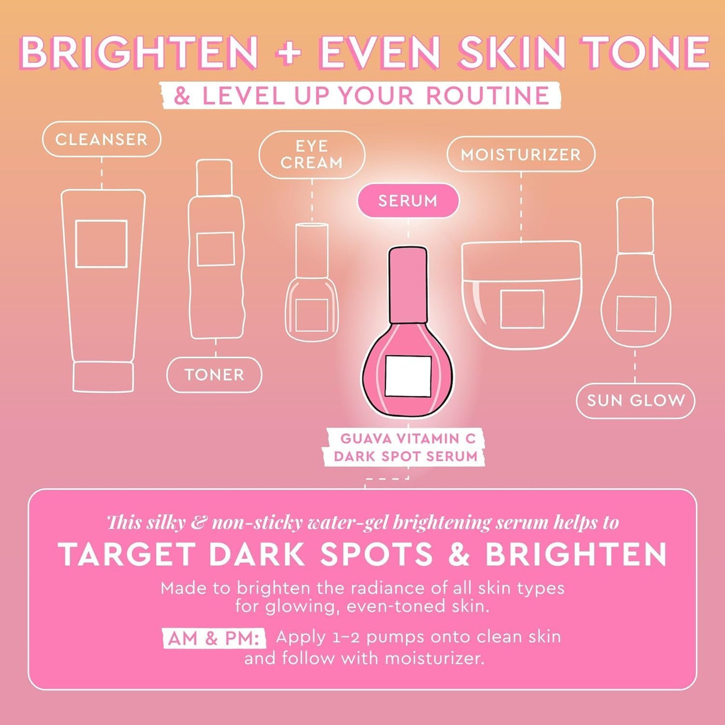 Glow Recipe Guava Vitamin C Serum for Sensitive Skin (15 ml) - Moisturizing & Brightening Korean Skin Care Serum for Dark Spots, Even Tone & Redness - Tranexamic, & Vitamin E - Vegan, Travel Size