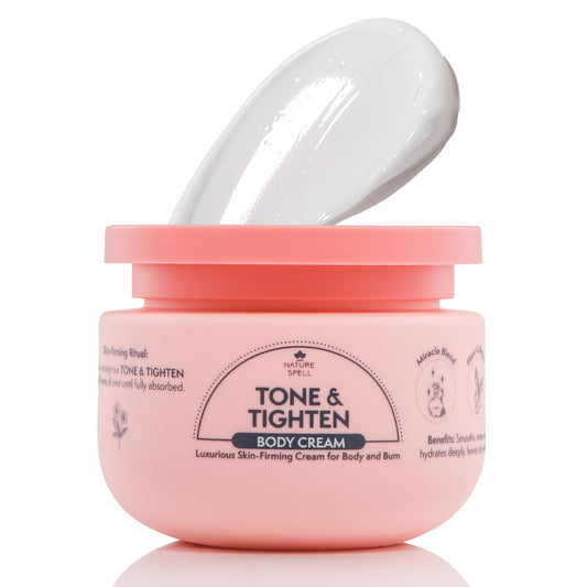 Nature Spell Tone & Tighten Skin-Firming Body Cream 250ml – Skincare Body Moisturiser – Hyaluronic Acid, Ginseng Extract & Plant Collagen – Made in the UK