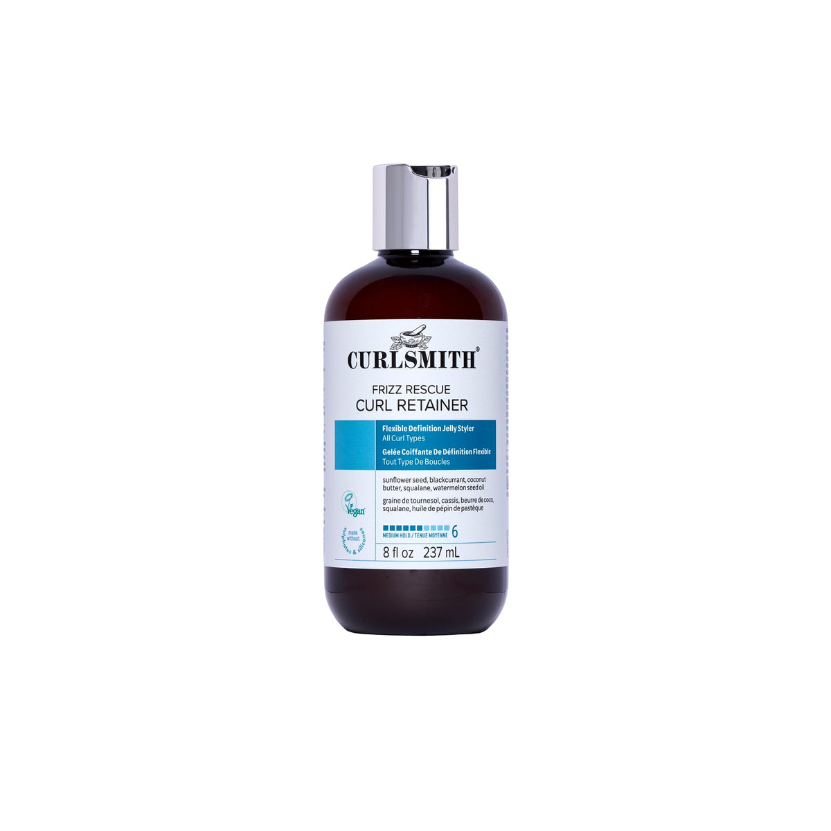 CURLSMITH Curlsmith - Frizz Rescue Curl Retainer, Jelly Hair Styler, Non-Sticky, Frizz Control, Humidity Protection, For All Curl Types, Vegan, 237ml/8 fl oz