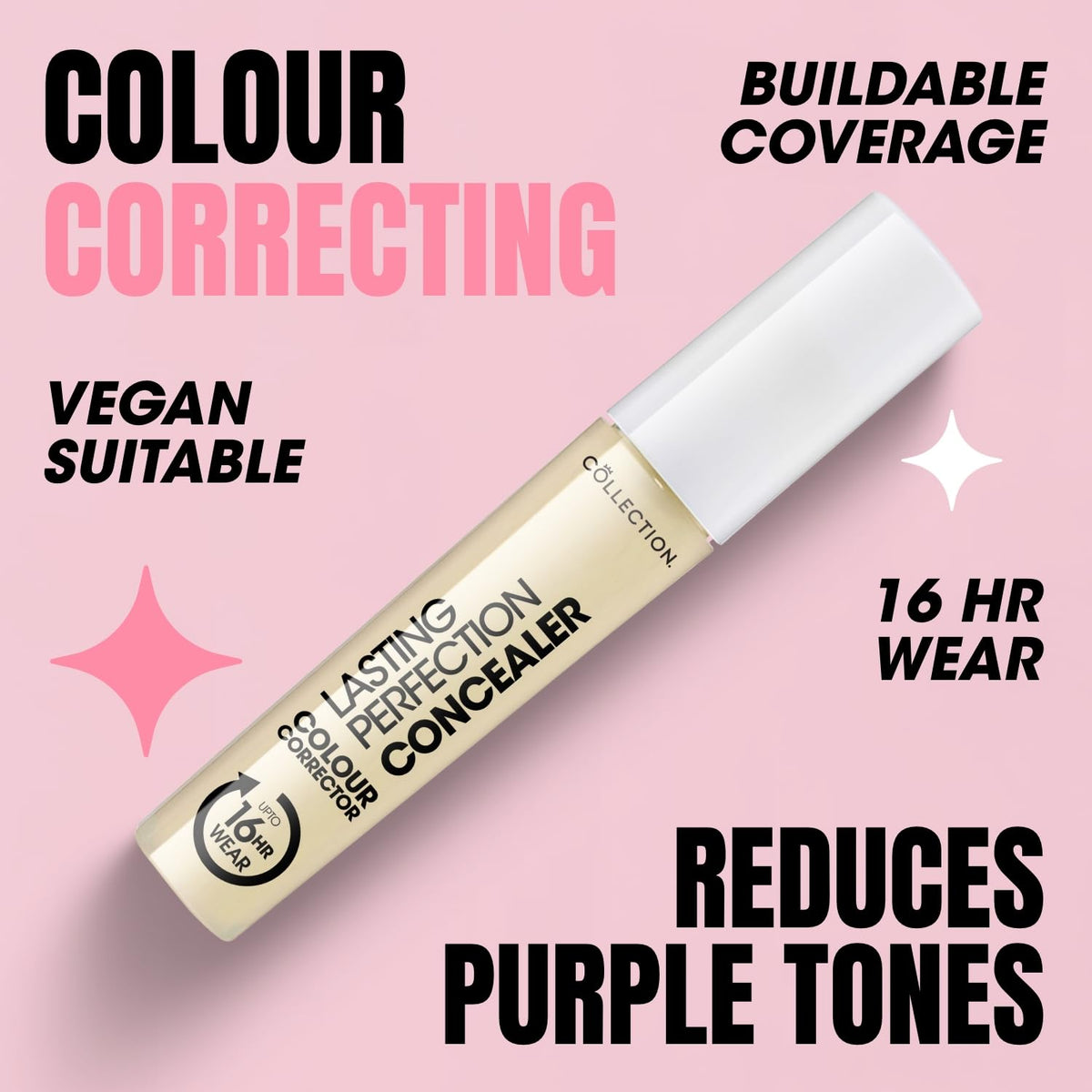 Collection Cosmetics Lasting Perfection Colour Correction Concealer, Reduces Dark Circles and Redness, Lemon