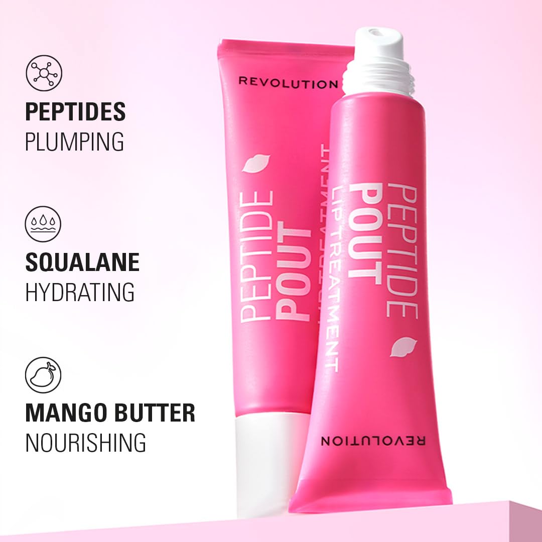 Revolution Skincare London Revolution Skincare, Peptide Pout Lip Treatment, Plumping & Nourishing Formula for Fuller Looking Lips, 15ml