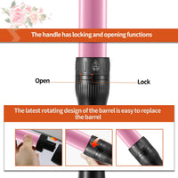 Culwad Curling Wand 3 in 1, Hair Curler Wand Set with 3 Interchangeable Barrels 9/25/32 mm, 180℃-210℃ Temperature Control, Curling Tongs for Short Medium Long Hair