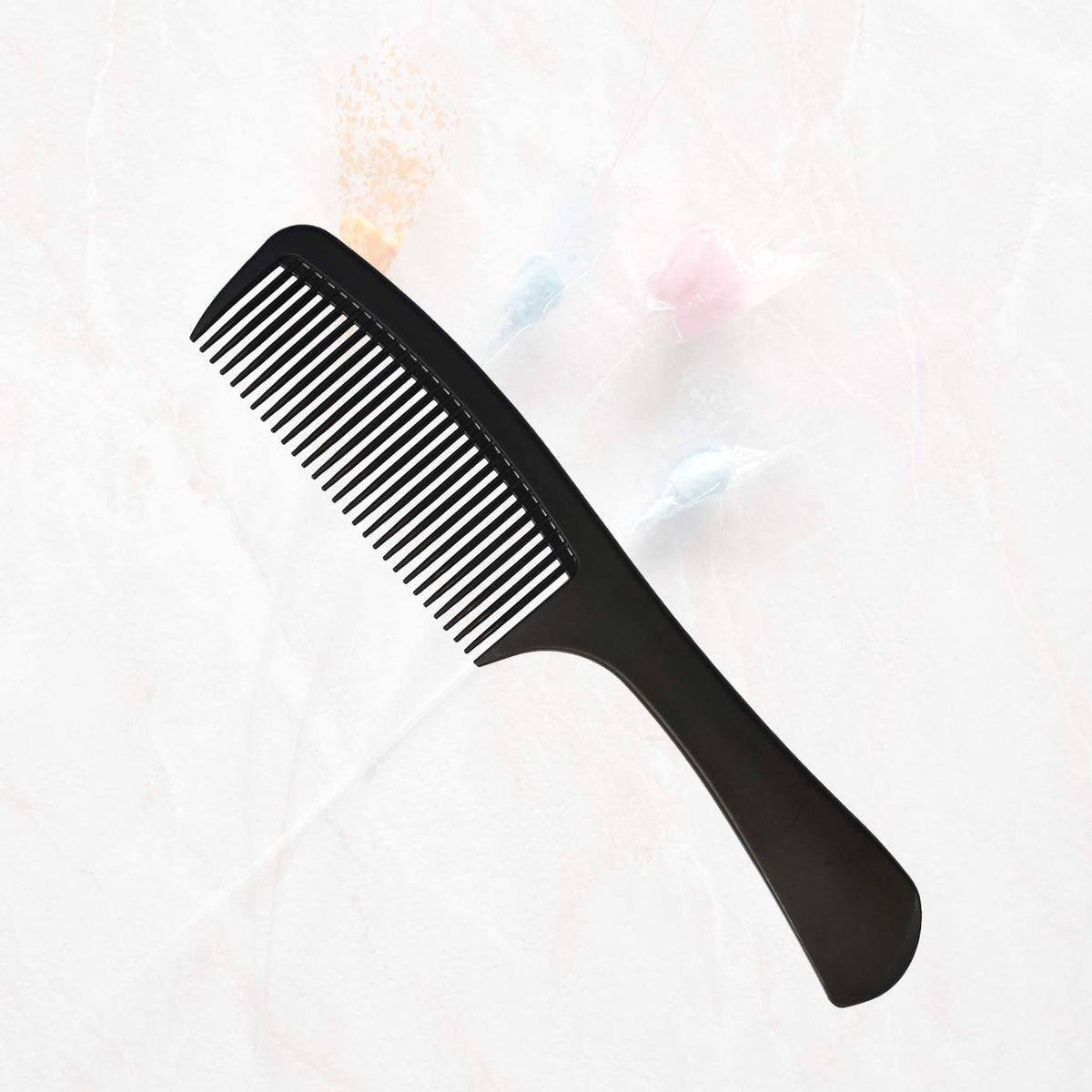 TONGTLETECH Hair Comb - a Professional Black Carbon Fibre Detangling Hair Comb by Tongtletech, Barber Comb Hairdressing Hair Styling Comb Heat Resistant Anti-static Handgrip Comb for Long, Wet or Curly Hair Comb