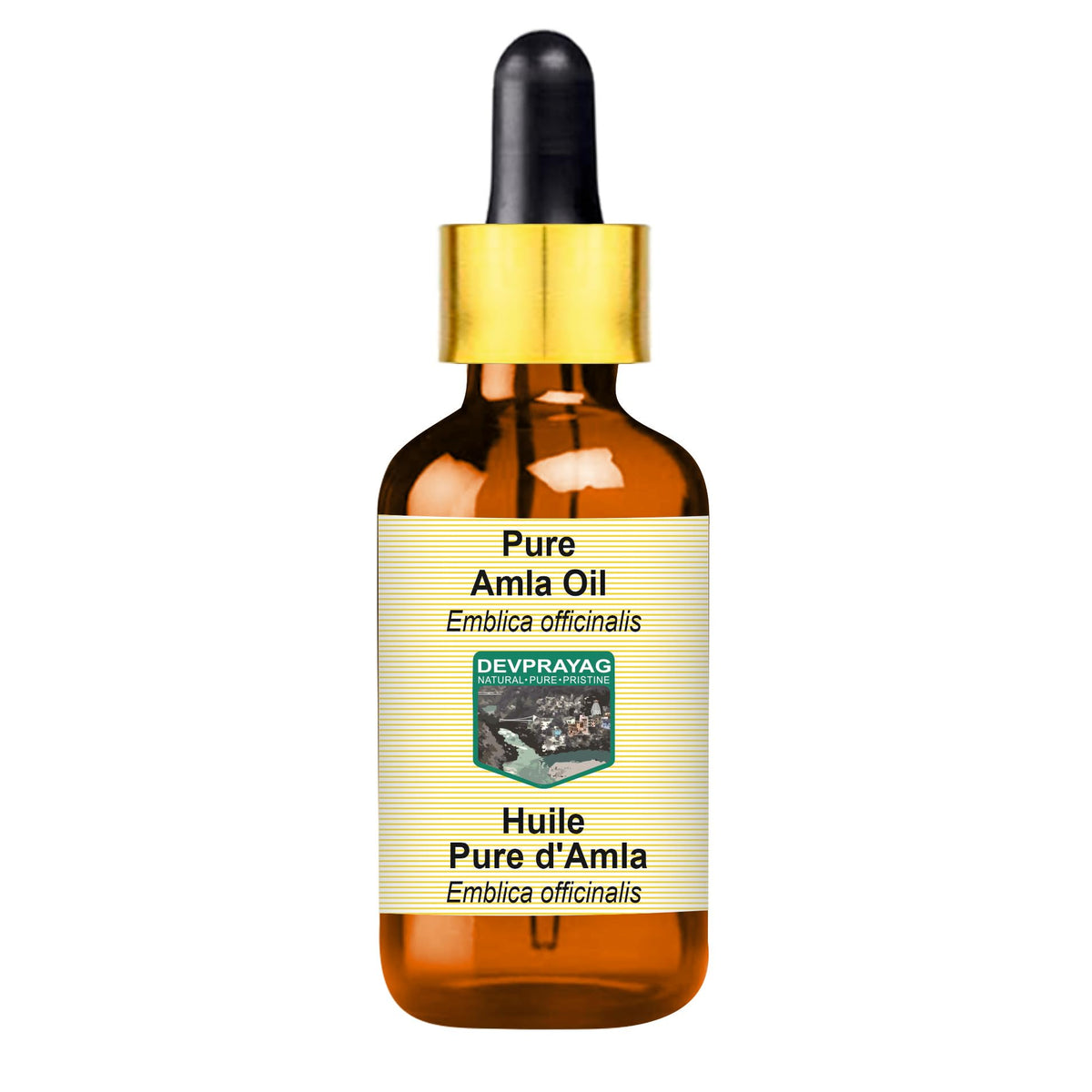 DEVPRAYAG Devprayag Pure Amla Oil (Emblica officinalis) with Glass Dropper Natural Therapeutic Grade 100ml (3.38 oz)