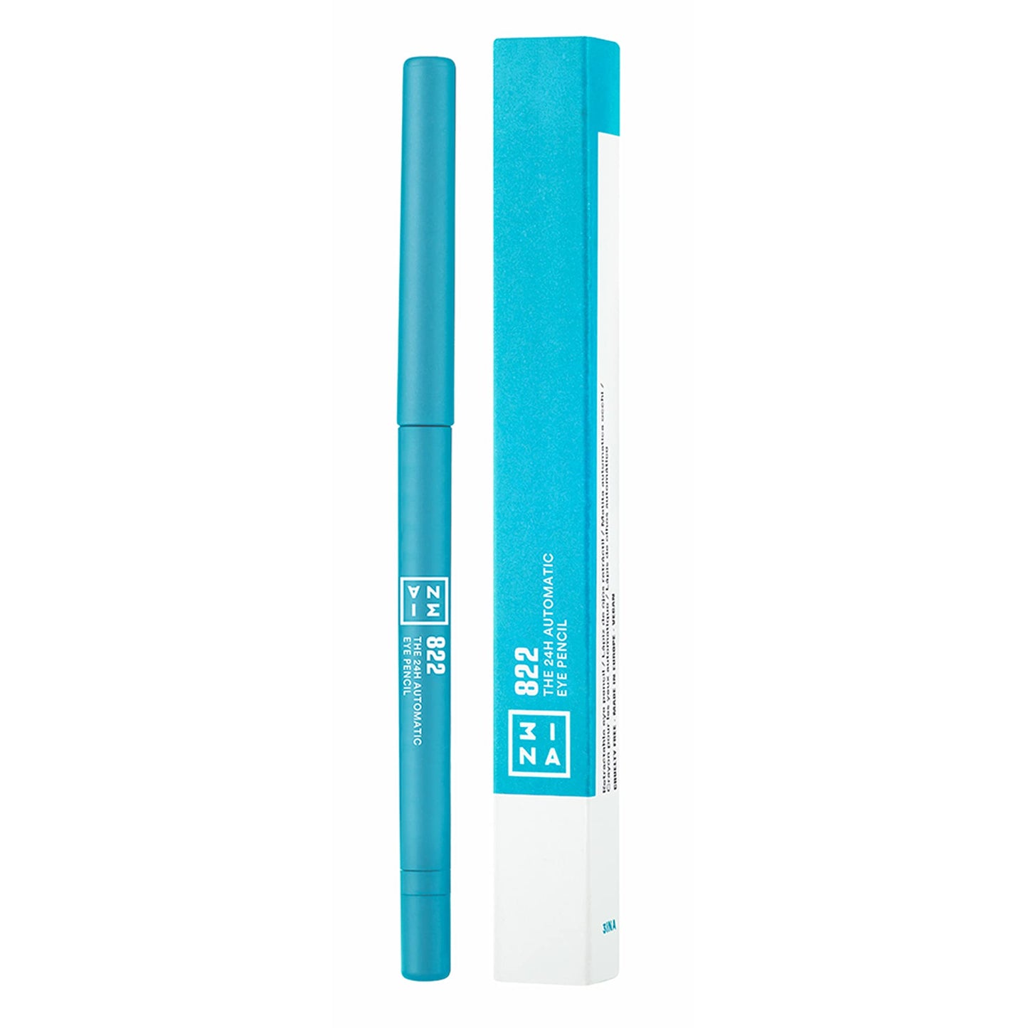 3INA MAKEUP - Vegan - The 24h Automatic Eye Pencil 822 - Turquoise - Long Lasting Eyeliner - Waterproof - Highly Pigmented Formula - Creamy Texture - Sharpener & brush - Precise Tip - Cruelty Free