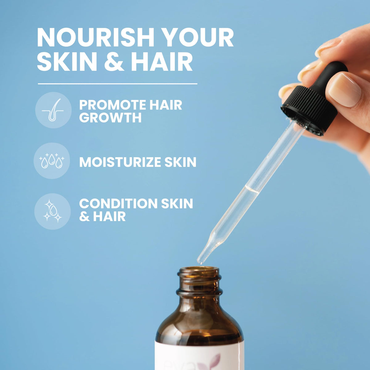 Eva Naturals Organic Castor Oil for Eyelashes, Eyebrows & Hair Growth - Cold Pressed Hexane Free - 100% Pure Oil for Skin Nails Lashes - Nourishes & Strengthens - Includes Mascara Kit & Brushes, 60ml