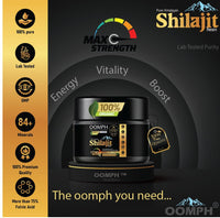 OOMPH Pure Shilajit Resin – Himalayan Gold Grade, 50g – High Strength Natural Mineral Supplement with Fulvic Acid – Vegan, Lab Tested, Authentic Resin for Energy, Immunity & Vitality