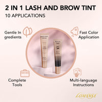 Lomansa Eyelash Tint, Lash Tint Kit, 2 in 1 Eyebrow Dye and Lash Dye Black, 10 Applications Fast and Easy for Beginner, Salon Quality