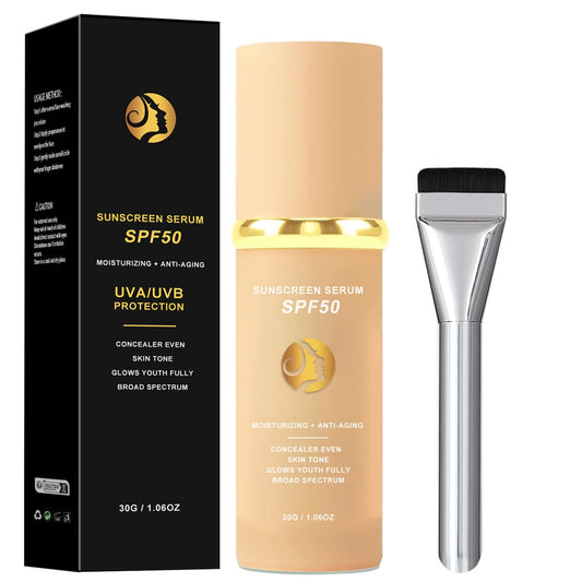 HERBENJOY 4-in-1 Foundation Colour Changing Liquid Foundation with Brush,SPF50 Sunscreen Serum Concealer Cover Moisturizing all Skin Tone Color Matching Foundation