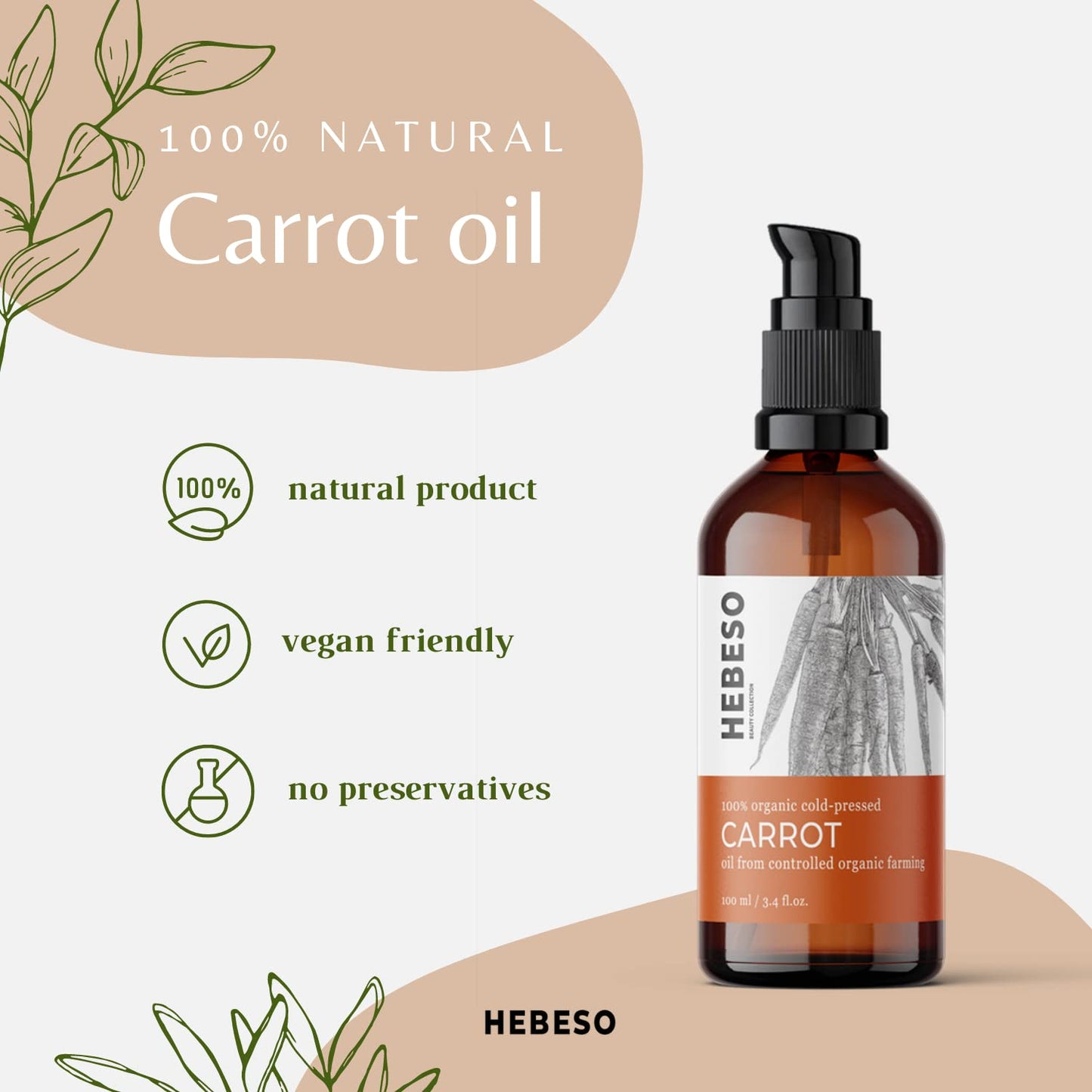 Skin is You Carrot Oil 100% Organic Cold-Pressed 100ml | Visible, Beautiful Tan | Easy To Distribute | Protects Against Harmful UV Rays | Restores Elasticity, Softness And Smoothness