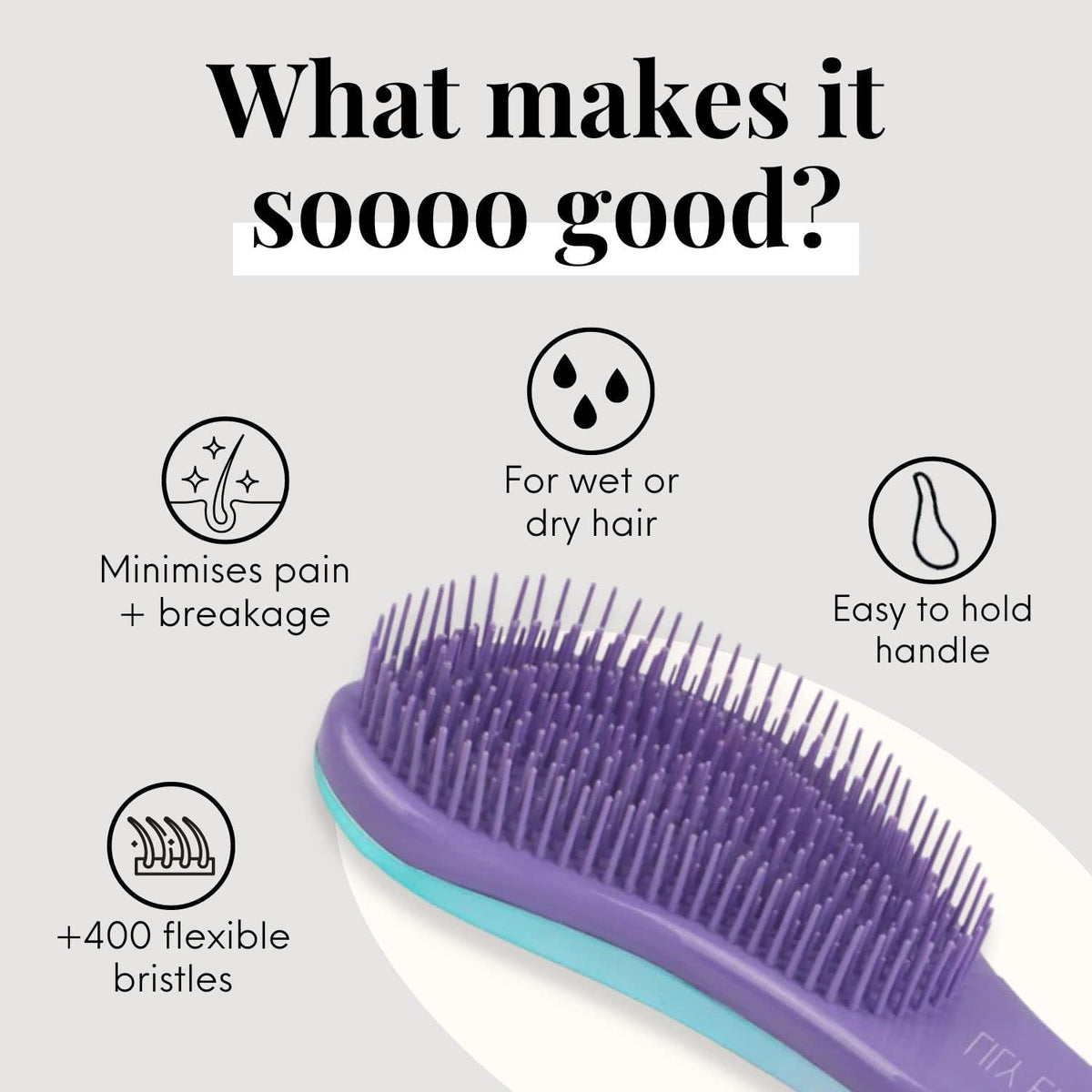Detangle Hair Brush for Curly Hair, Straight, Dry & Wet Hair - Detangling Hair Brush for Thick Hair & Fine - Curly Hair Brush for Kids, Women, & Toddlers - Vegan Detangler Hair Brush by Lily England