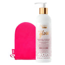 Skinny Tan Body Glow Moisturising Gradual Tan Lotion - Fake Tan Moisturiser, Cruelty-Free, Paraben Free & Vegan Tanning Moisturiser, Body Lotion with Coconut & Vanilla Aroma, 280ml Plus Mitt Bundle.