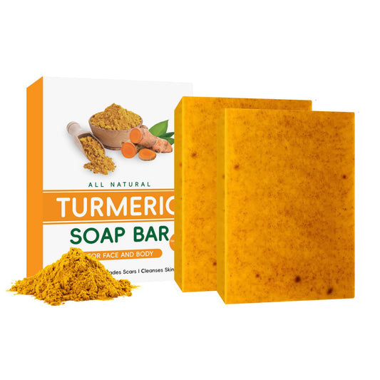 Turmeric Soap Bar - Kojic Acid Soap - Tumeric Soap for Cleansing - Dark Spot Corrector Remover - Natural Soap for Acne, Dark Spots, Hyperpigmentation, Smooth Skin（2pcs)