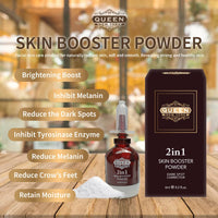 QUEEN NATURAL NEW YORK QUEEN 2in1 Skin Booster Powder-Naturally Radiant Skin, Soft and Smooth. Revealing Strong and Healthy Skin.